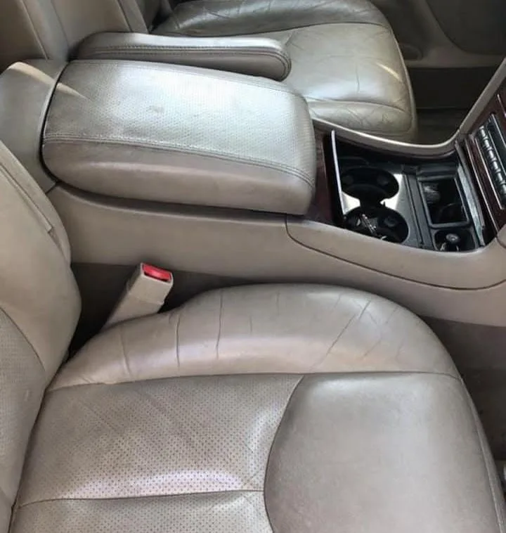 Before cleaning: Leather seats