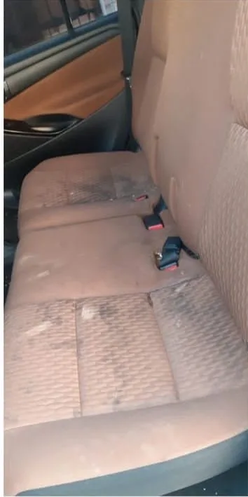 Before cleaning: Back seat